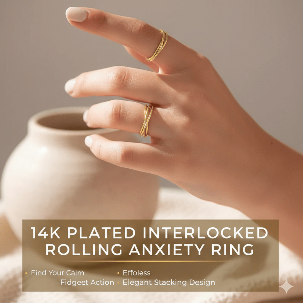 Interlocked Rolling Anxiety Fidget Ring | Spin Your Stress Away