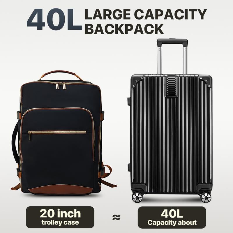 🌍 40-liter airline-approved travel backpack, comes with 3 storage bags, and can replace a 20-inch suitcase. 🛍️