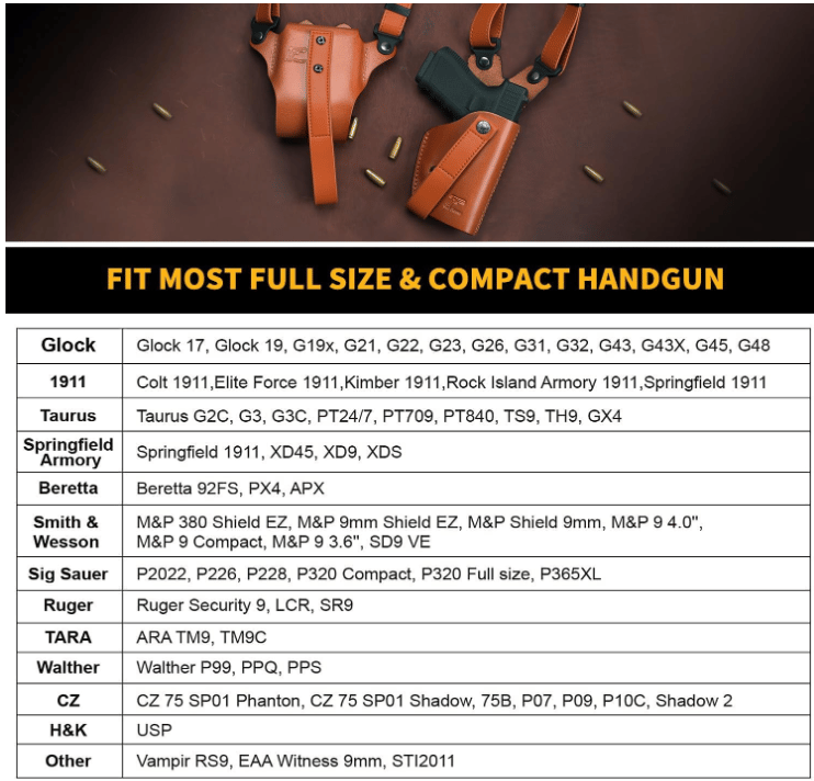 Tactical concealed carry leather shoulder bag