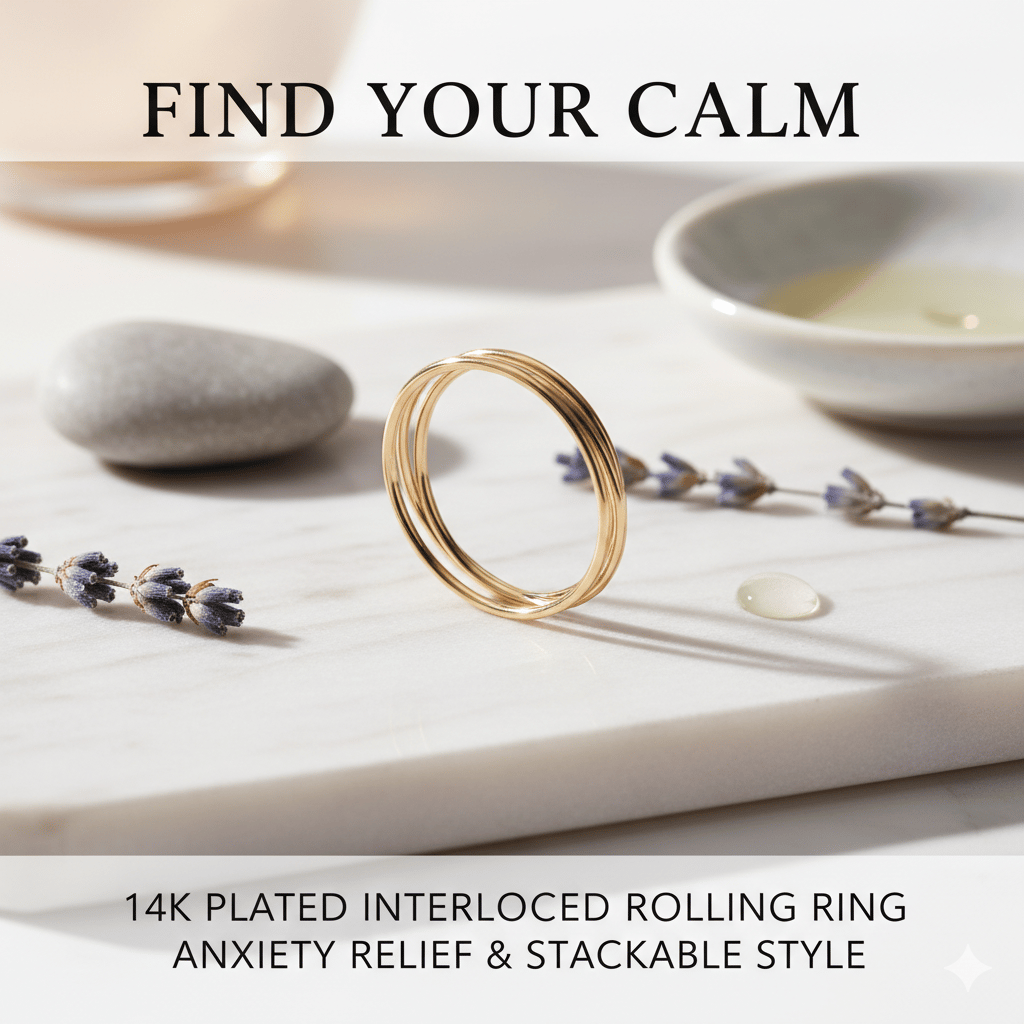Interlocked Rolling Anxiety Fidget Ring | Spin Your Stress Away