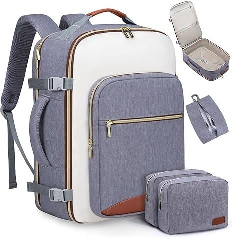 🌍 40-liter airline-approved travel backpack, comes with 3 storage bags, and can replace a 20-inch suitcase. 🛍️