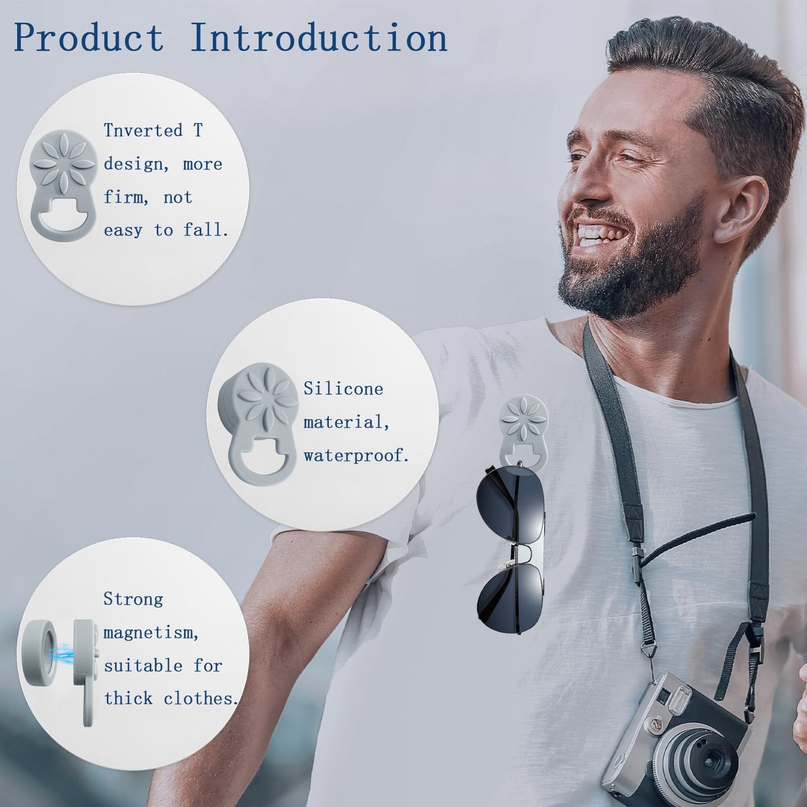 Magnetic Glasses Holder for Clothes