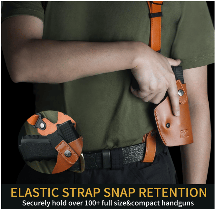 Tactical concealed carry leather shoulder bag