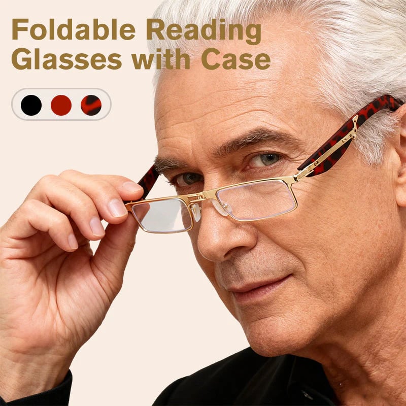Foldable Anti-Blue Light Reading Glasses with Case
