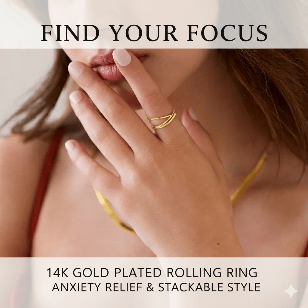 Interlocked Rolling Anxiety Fidget Ring | Spin Your Stress Away