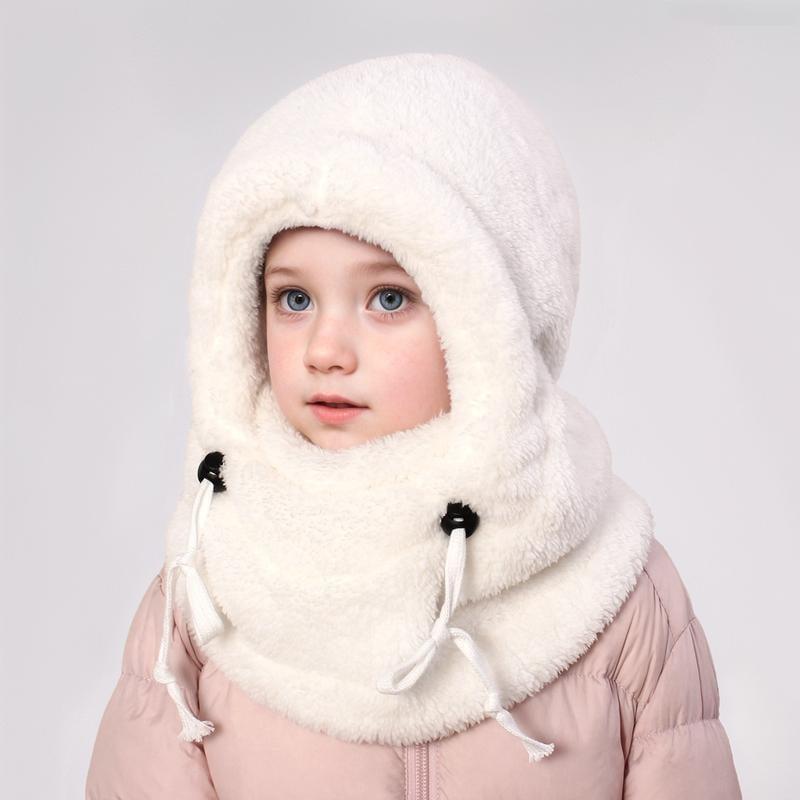 Winter Balaclava & Neck Warmer Hat - Windproof Thermal Kids Full Face Mask with Detachable Hood