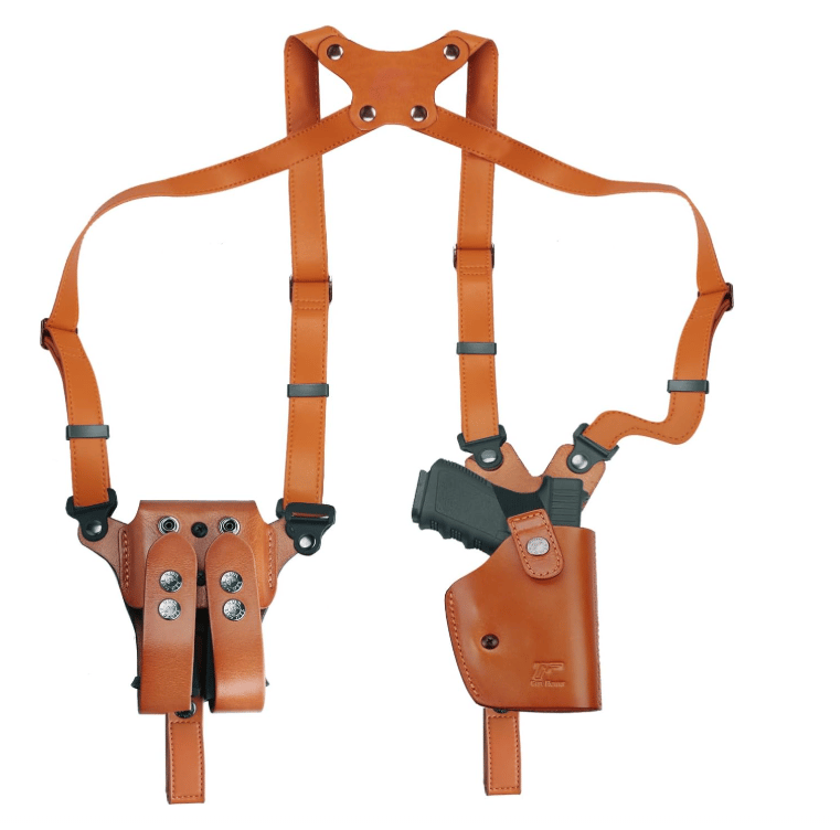 Tactical concealed carry leather shoulder bag