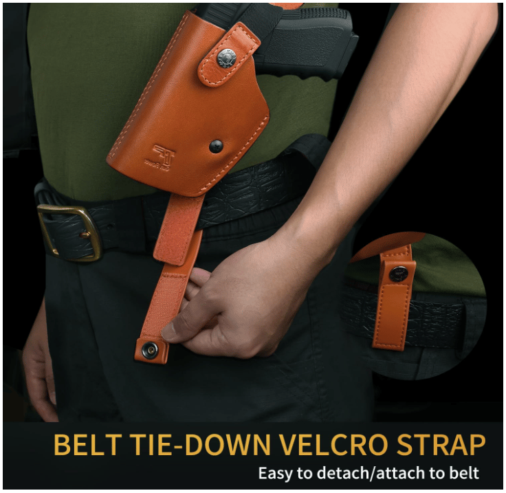 Tactical concealed carry leather shoulder bag