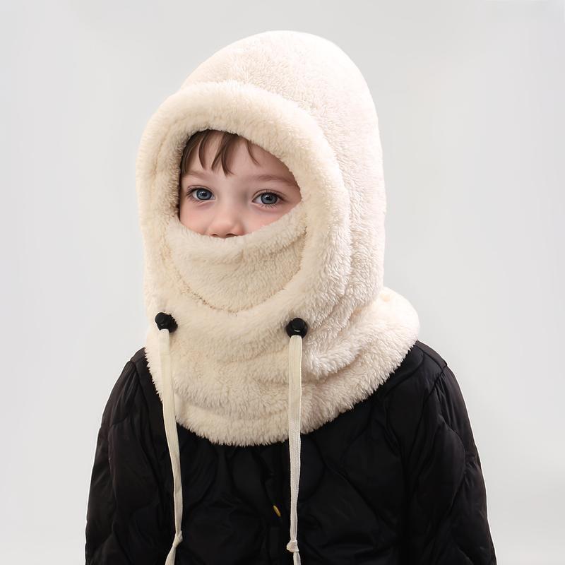 Winter Balaclava & Neck Warmer Hat - Windproof Thermal Kids Full Face Mask with Detachable Hood