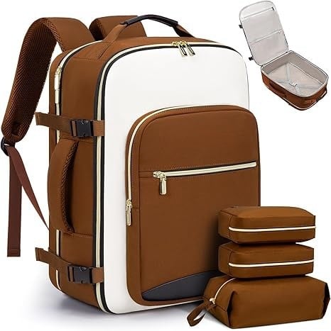🌍 40-liter airline-approved travel backpack, comes with 3 storage bags, and can replace a 20-inch suitcase. 🛍️