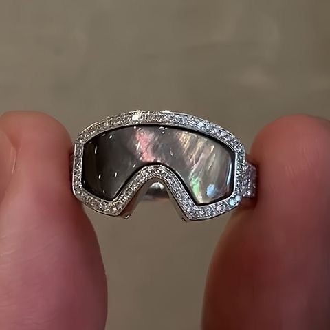 ✨Ski Goggle Shaped Adjustable Ring - Unique Winter Sports Jewelry for Ski Enthusiasts