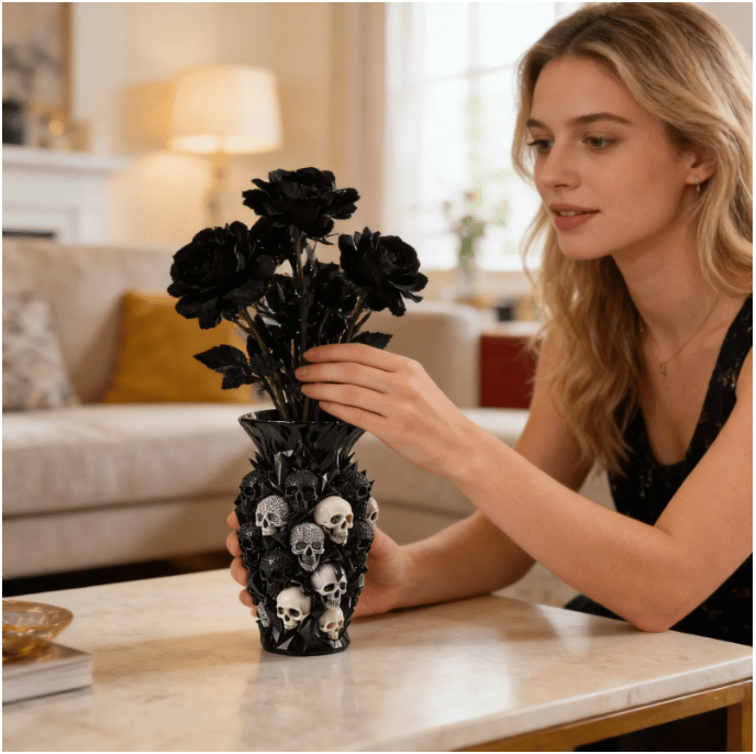 💀  Skull Vase – Where Darkness Meets Elegance ✨