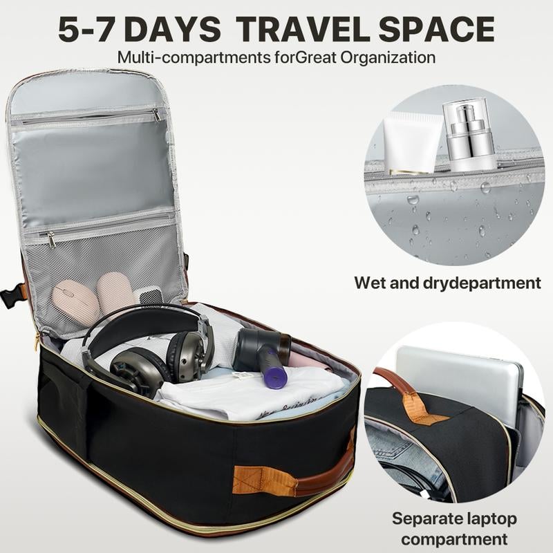 🌍 40-liter airline-approved travel backpack, comes with 3 storage bags, and can replace a 20-inch suitcase. 🛍️